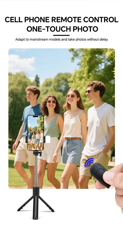 Scalable Phone Selfie Stick With Built-in Fill Light Telescopic Phone Selfie Stick With Built-in Light, Professional Live Stream