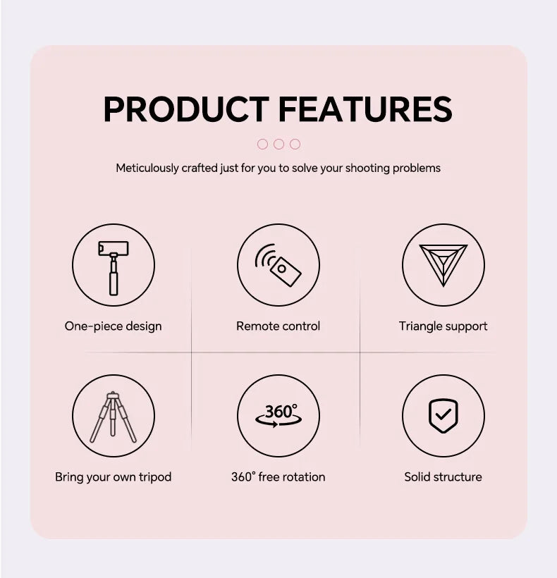 Scalable Phone Selfie Stick With Built-in Fill Light Telescopic Phone Selfie Stick With Built-in Light, Professional Live Stream