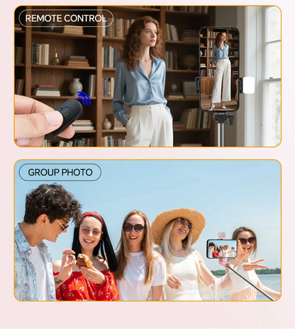 Scalable Phone Selfie Stick With Built-in Fill Light Telescopic Phone Selfie Stick With Built-in Light, Professional Live Stream